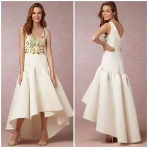 💋 BHLDN Marchesa Ivory and Floral Wedding Dress